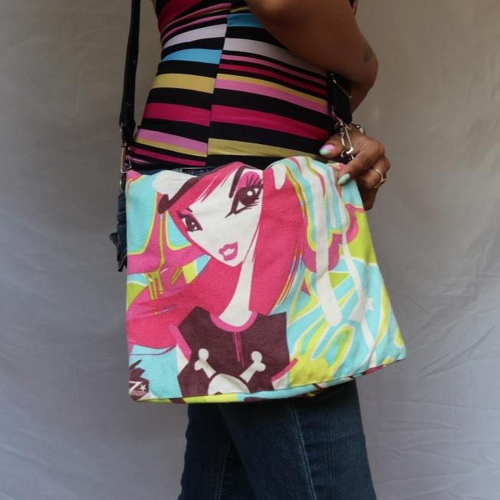 Pop Art Anime Girl Canvas Detachable Shoulder Bag